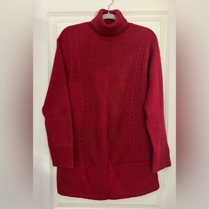 Coldwater Creek Rich Red Turtleneck Sweater Tunic NWOT